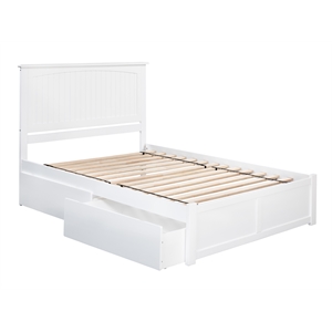 Homesphere Furniture King Solid Wood Bed with Storage Drawers in White