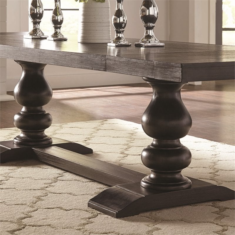Homesphere Furniture Extendable Traditional Wood Dining Table in Brown