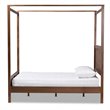 Homesphere Furniture King Size Walnut Finished Wood Platform Canopy Bed