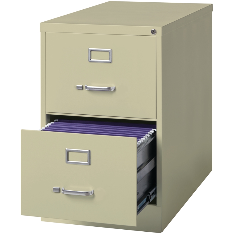 Homesphere Furniture 2 Drawer Legal Width Vertical File Cabinet Putty/Beige
