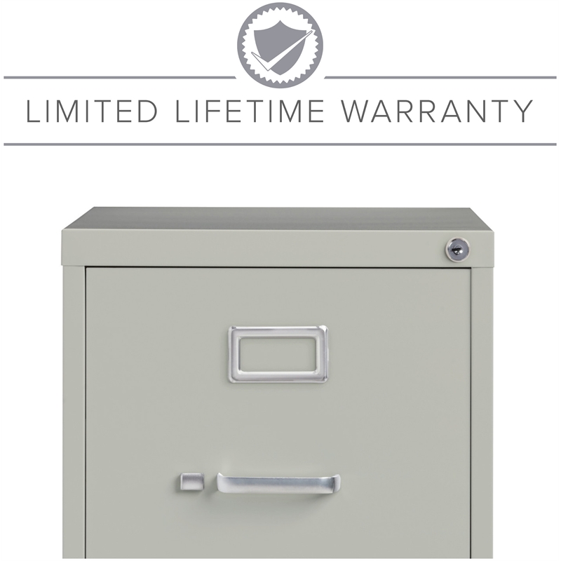 Homesphere Furniture 4 Drawer Letter Width Vertical File Cabinet Light Gray