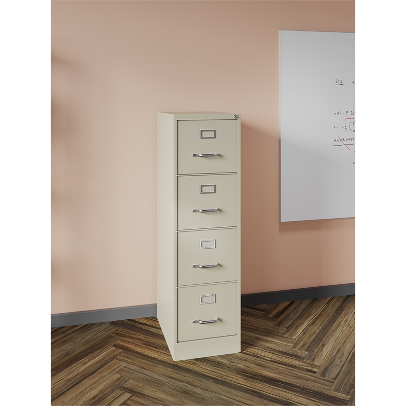 Homesphere Furniture 4 Drawer Letter Width Vertical File Cabinet Putty/Beige