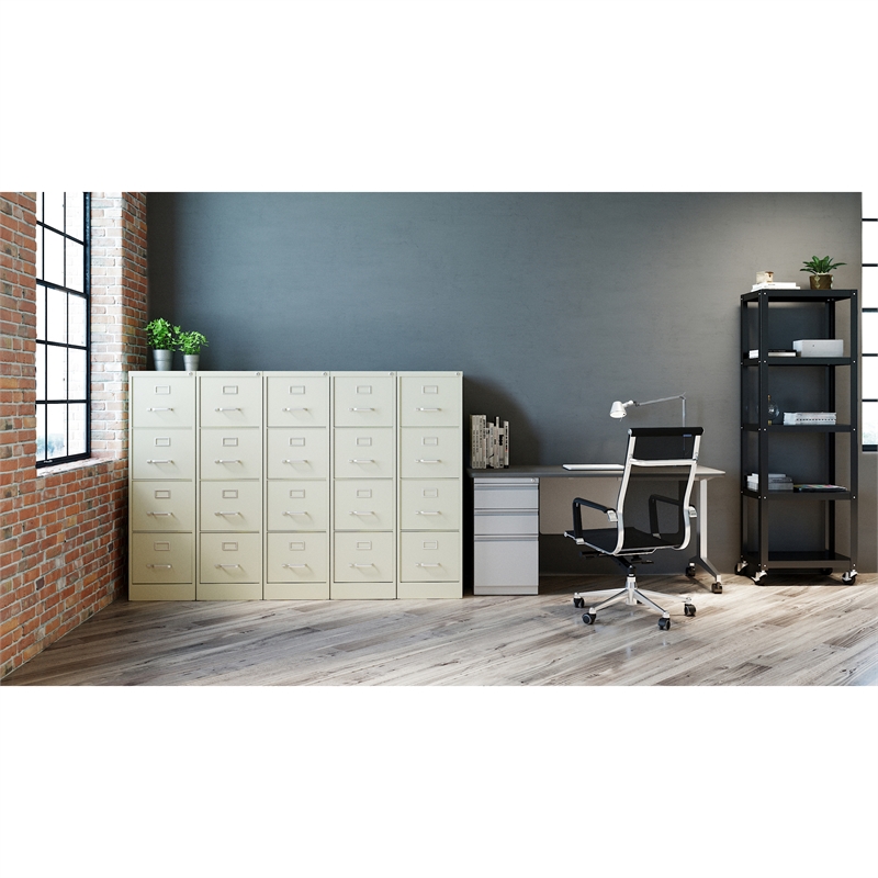 Homesphere Furniture 4 Drawer Letter Width Vertical File Cabinet Putty/Beige