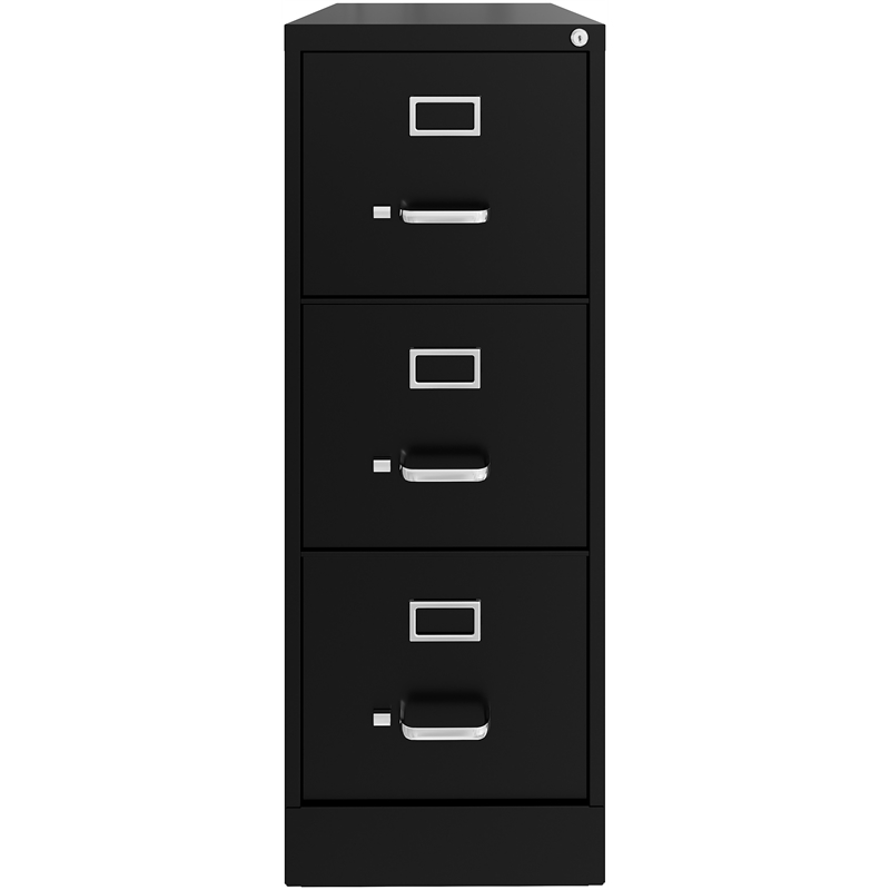 Homesphere Furniture 3 Drawer - Letter Width - Vertical File Cabinet - Black