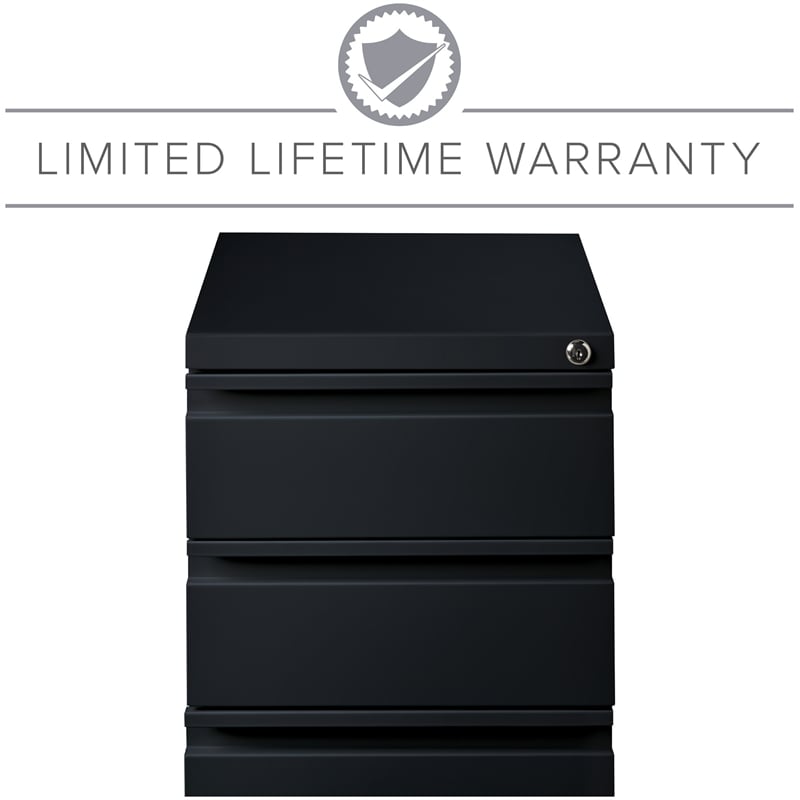 Homesphere Furniture Metal Mobile Pedestal File 3-Drawer Box/File - Black