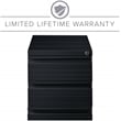 Homesphere Furniture Metal Mobile Pedestal File 3-Drawer Box/File - Black