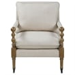 Homesphere Furniture Fabric Upholstered Accent Chair with Casters Beige