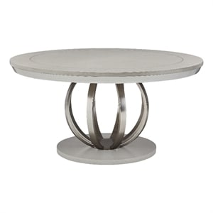 Homesphere Furniture Round Poplar & Steel Dining Table in Moonlight Gray