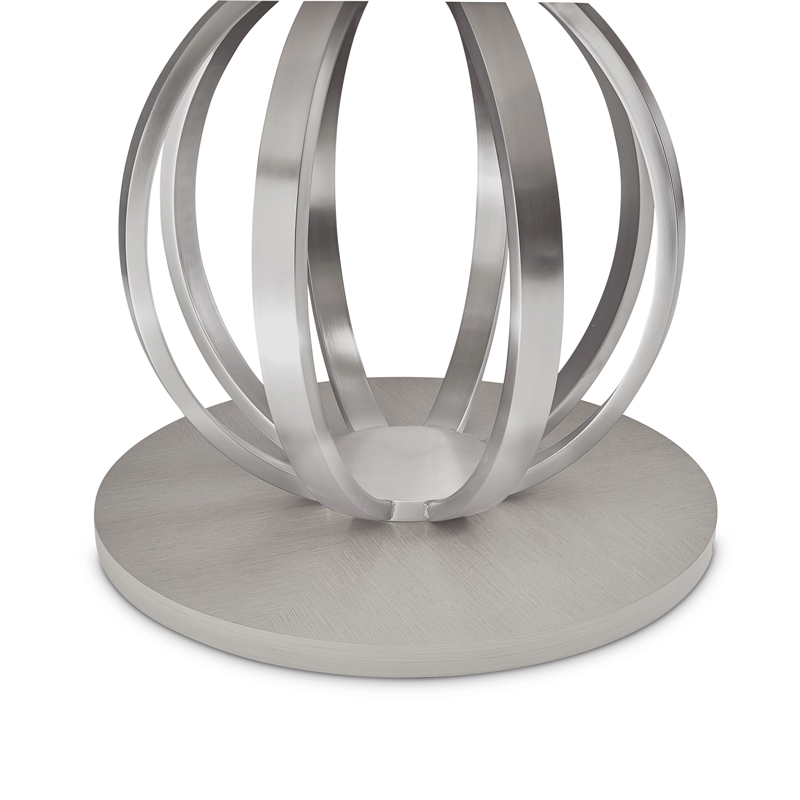 Homesphere Furniture Round Poplar & Steel Dining Table in Moonlight Gray