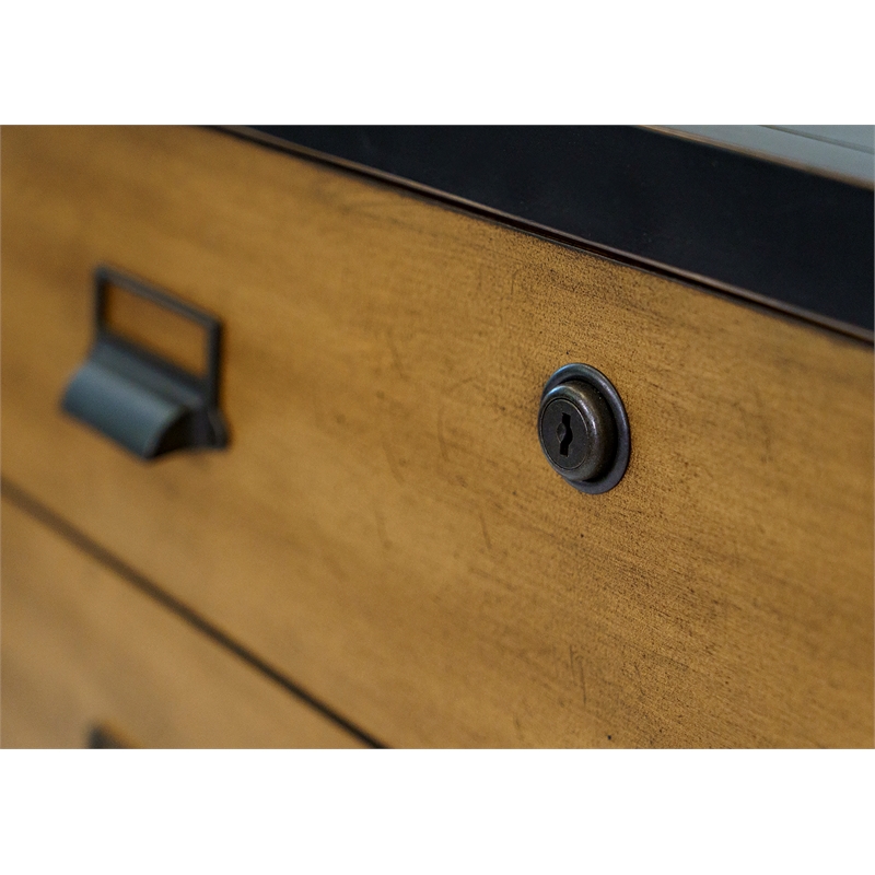 Homesphere Furniture Wood Lateral File Storage File Drawer Assembled Black Wood