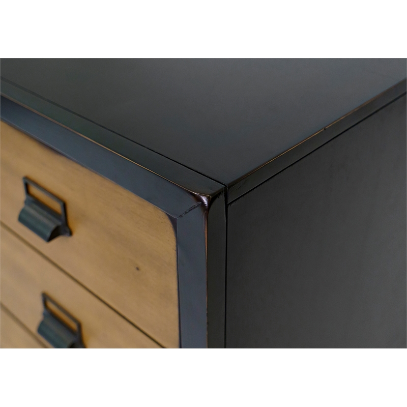 Homesphere Furniture Wood Lateral File Storage File Drawer Assembled Black Wood
