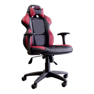 cilek kids room gts racing adjustable swivel faux leather gaming chair in red