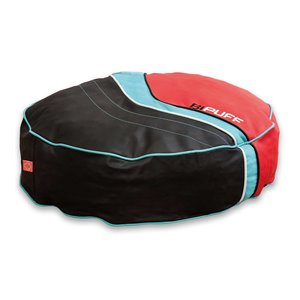 cilek kids room gts comfortable faux leather bean bag in black/red/blue