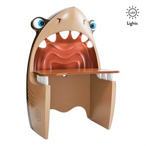 cilek kids room pirate wood 3d molded shark desk in dark brown