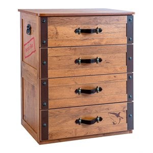 cilek kids room pirate wood chest with 4 deep drawers in dark brown