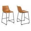 Plata Import Milana 25.5&quot Faux Leather Counter Stools in Tan (Set of 2)