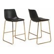 Plata Import Milana Disha 25.5&quot Faux Leather Counter Stools in Black (Set of 2)