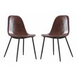 Plata Import Effie Amy 18&quot Faux Leather Dining Chairs in Brown (Set of 2)