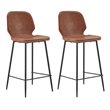 Plata Import Effie Ariella 26&quot Faux Leather Counter Stools in Tan (Set of 2)