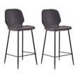 Plata Import Effie Ariella 26&quot Faux Leather Counter Stools in Brown (Set of 2)
