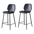 Plata Import Effie Ariella 26&quot Faux Leather Counter Stools in Black (Set of 2)