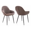 Plata Import Withrow Alexia 18&quot Faux Leather Arm Chairs in Brown (Set of 2)