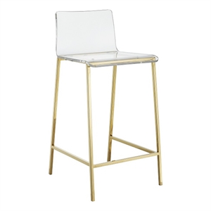 plata import silver orchid lind acrylic low back counter stool in gold