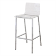 Plata Import Silver Orchid Lind Acrylic Low Back Counter Stool In Chrome
