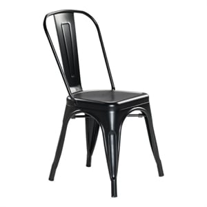 Plate Import Black Metal Industrial Rustic Dining Chairs (Set of 4)