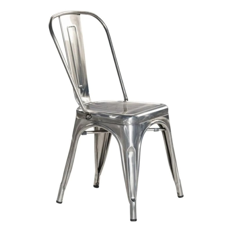 Plata Import Silver Metal Industrial Rustic Dining Chairs (Set of 4)