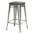 Plata Import Dark Walnut Wooden Top Bar Stools 26in (Set of 4)