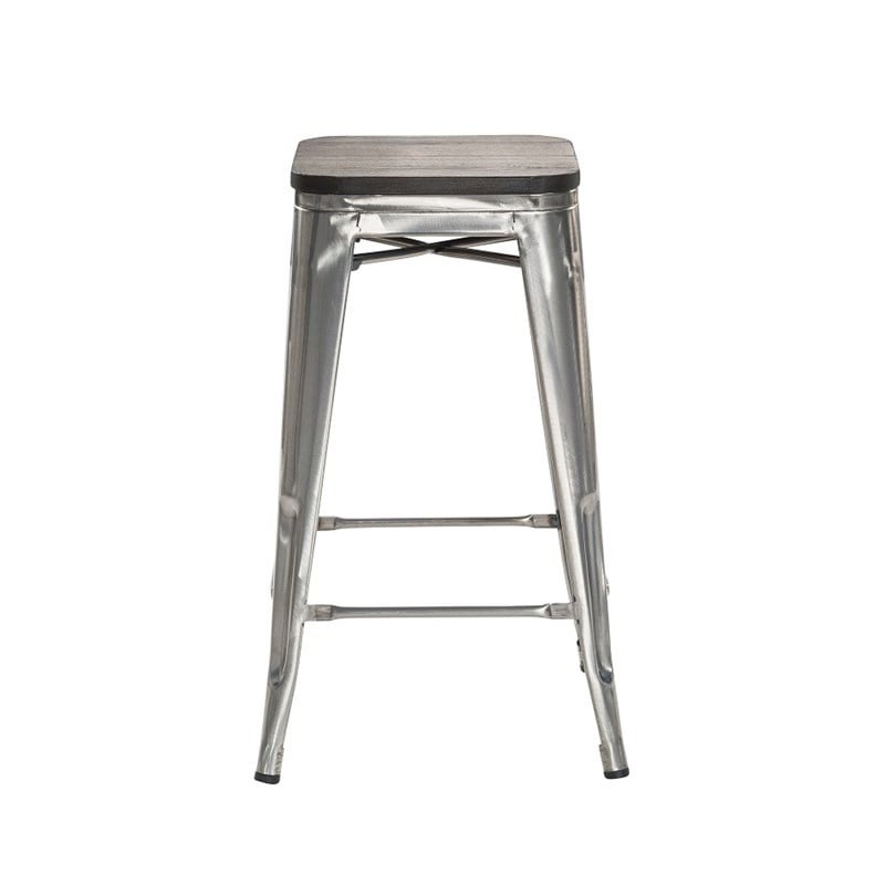 Plata Import Dark Walnut Wooden Top Bar Stools 26in (Set of 4)