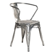Plata Import Silver Metal Industrial Rustic Cafe Dining Chair (Set of 4)