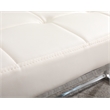 Plata Import Reign Tufted Metal Bench in White Faux Leather
