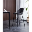 Plata Import Vero Modern 26'' Bar Stool in Black Faux Leather (Set Of 2)