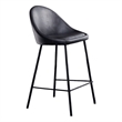 Plata Import Vero Modern 26'' Bar Stool in Black Faux Leather (Set Of 2)