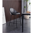 Plata Import Vero Modern 26'' Bar Stool in Black Faux Leather (Set Of 2)