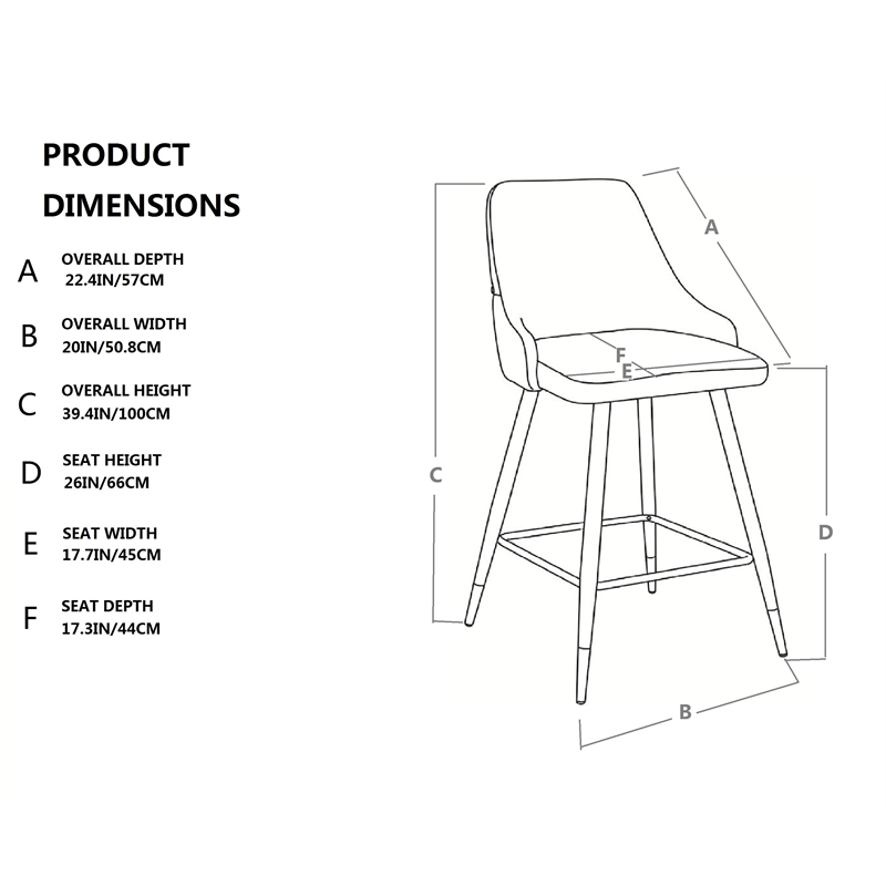 Plata Import Hammel Velvet Bar Stool in Blue (Set of 2)