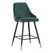 Plata Import Hammel Velvet Bar Stool in Green (Set of 2)