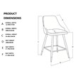 Plata Import Hammel Velvet Bar Stool in Green (Set of 2)