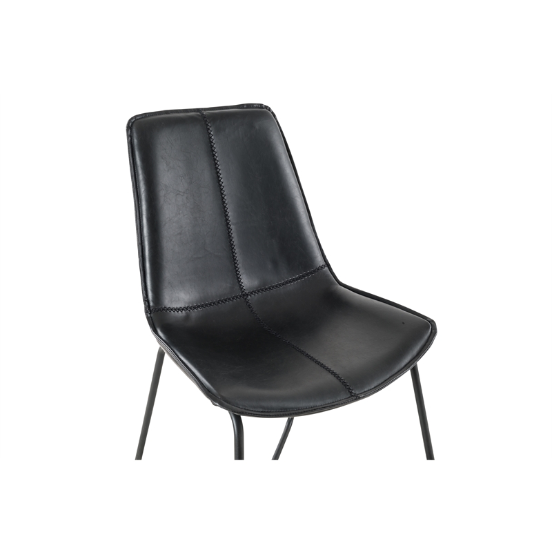 Plata Import Carbon Loft Patsy Dining Chair in Black Faux Leather (Set of 2)
