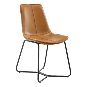 Plata Import Carbon Loft Patsy Dining Chair in Tan Faux Leather (Set of 2)