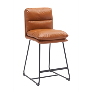 Plata Import Lana 26&quot Counter Stool in Tan Faux Leather (Set of 2)