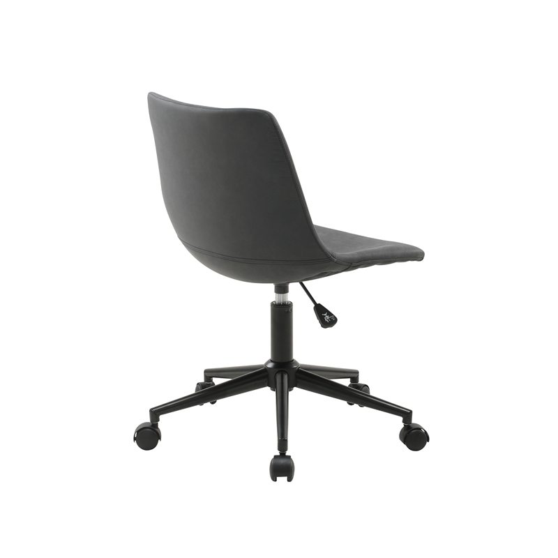 Plata Import Leary Task Chair in Gray Faux Leather