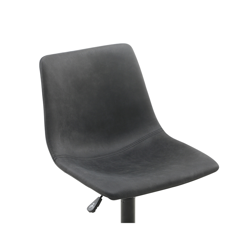 Plata Import Leary Task Chair in Gray Faux Leather