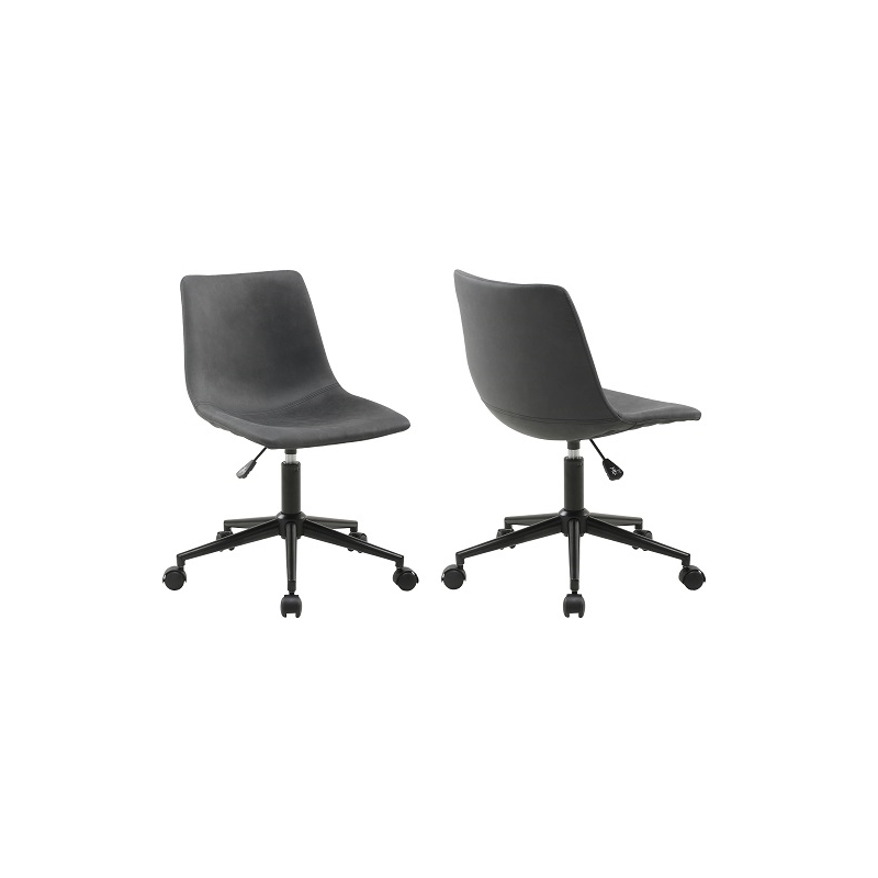 Plata Import Leary Task Chair in Gray Faux Leather