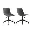 Plata Import Leary Task Chair in Gray Faux Leather
