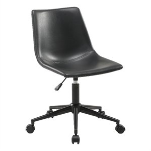 plata import leary task chair in black faux leather