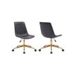 Plata Import Black Faux Leather Slope Swivel Office Chair