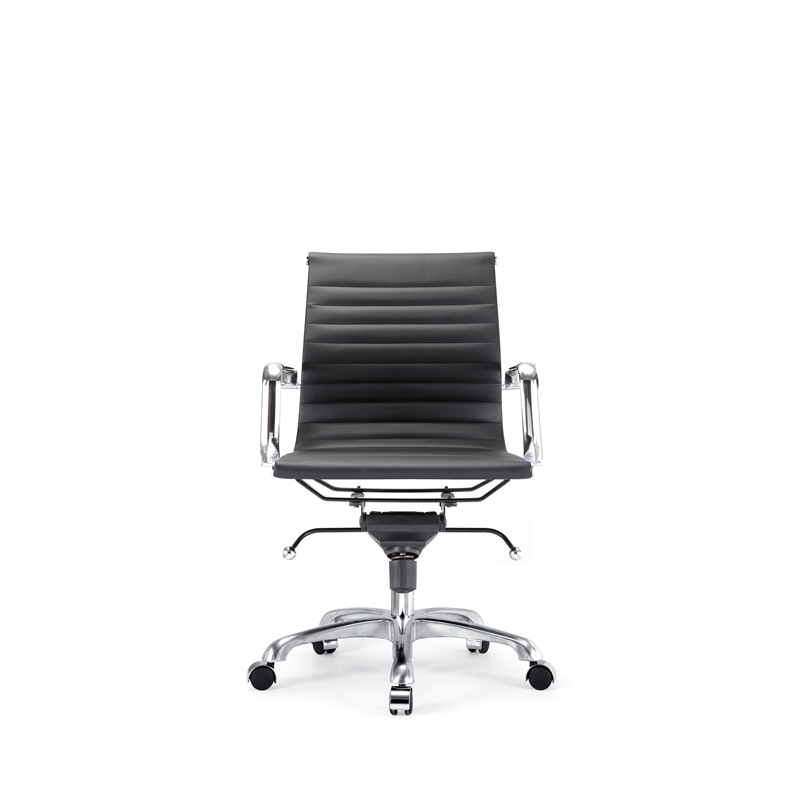 Plata Import Black Faux Leather Executive Full Back Office Chair